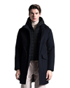 Night blue "Vulcan" long bi-material padded parka DUNO