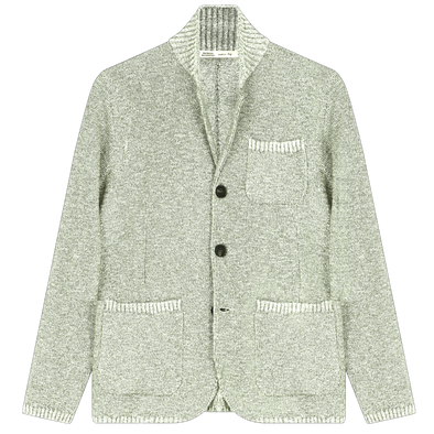 Mottled green knitted jacket MAURIZIO BALDASSARI