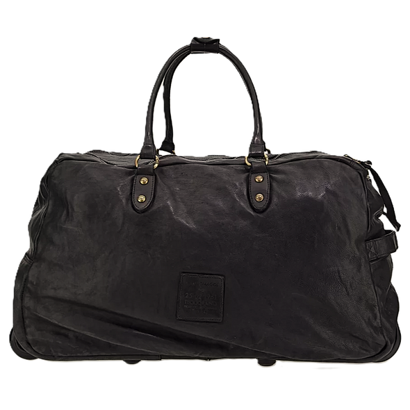 Black leather "Tokio trolley" travelbag CAMPOMAGGI