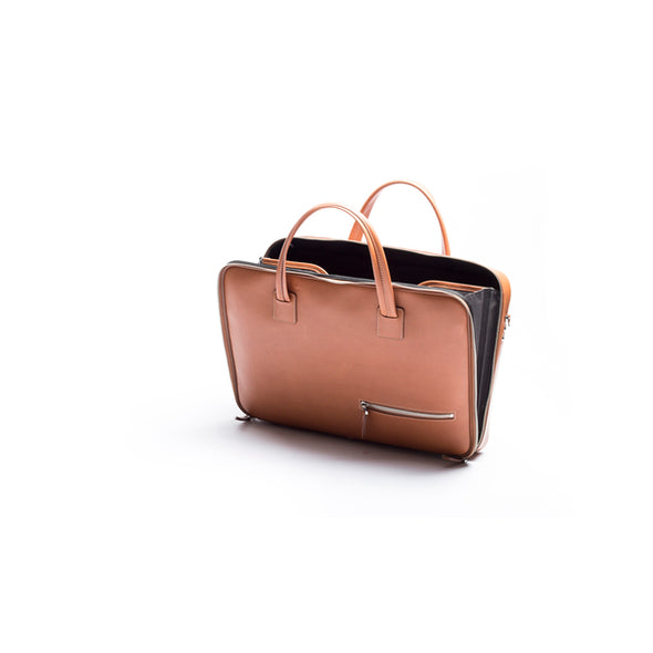 One day bag LUNDI Alessandro cognac leather.