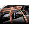 Voyager bag LUNDI Remington grey canvas and cognac leather