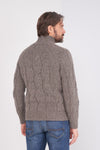 Mid brown funnel collar sweater PESERICO