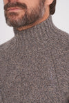 Mid brown funnel collar sweater PESERICO