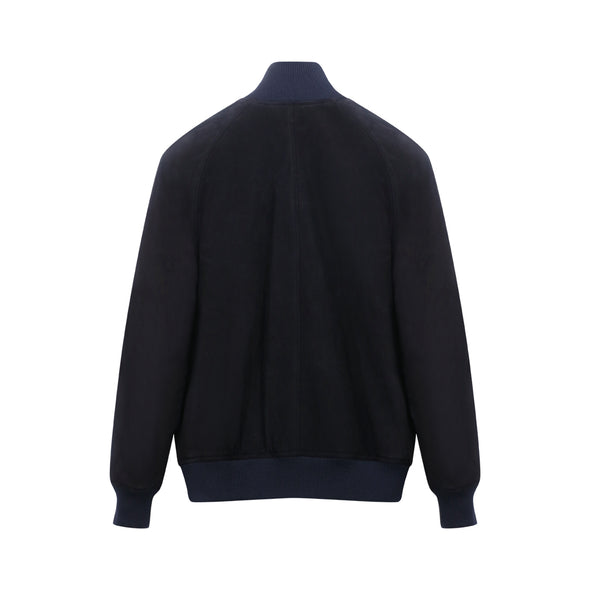 Dark Blue Suede Bomber SANNINO