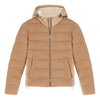 Camel Bi-materials hooded Bomber PESERICO