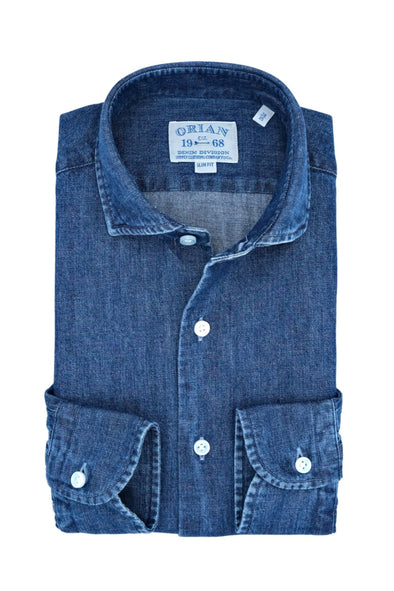 Washed blue "Denim Division" casual shirt ORIAN