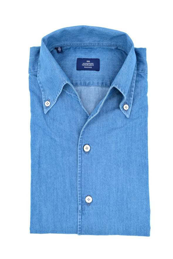 Washed denim casual shirt  ALESSANDRO GHERARDI