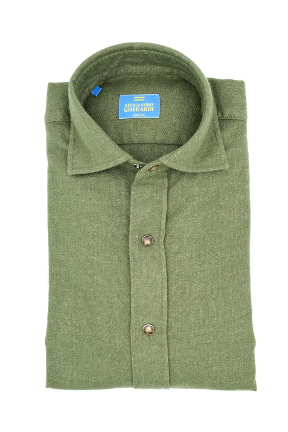 Military green casual shirt ALESSANDRO GHERARDI