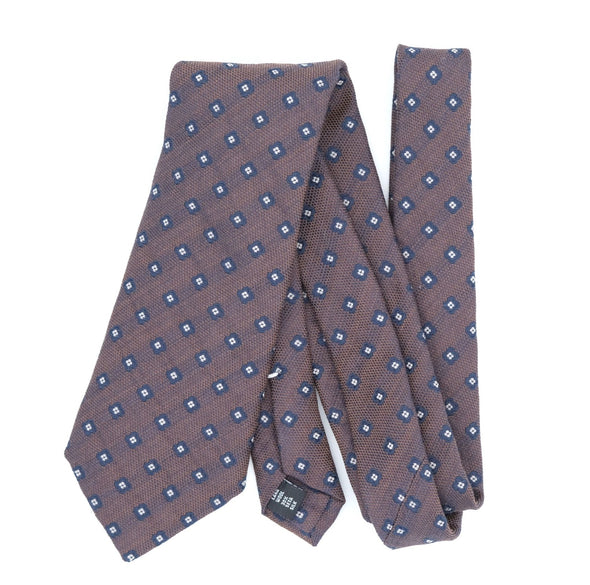 Brown tie with floral patterns CALABRESE