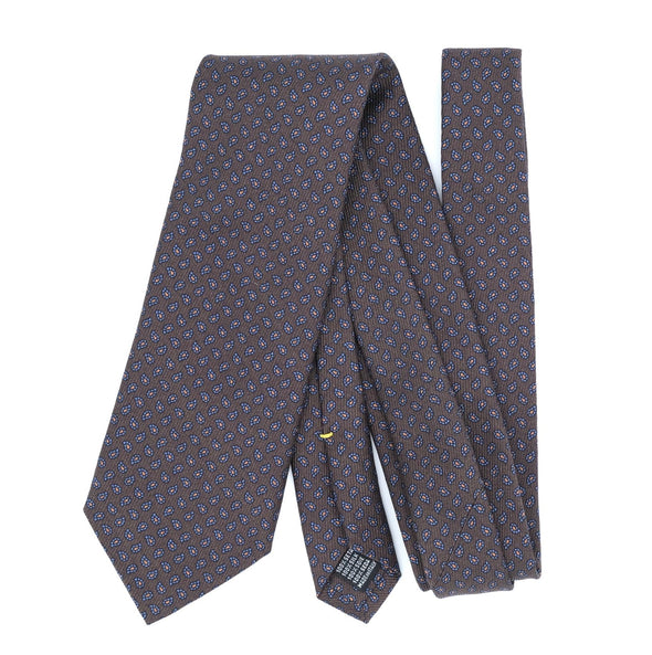 Brown tie with cashmere pattterns CALABRESE