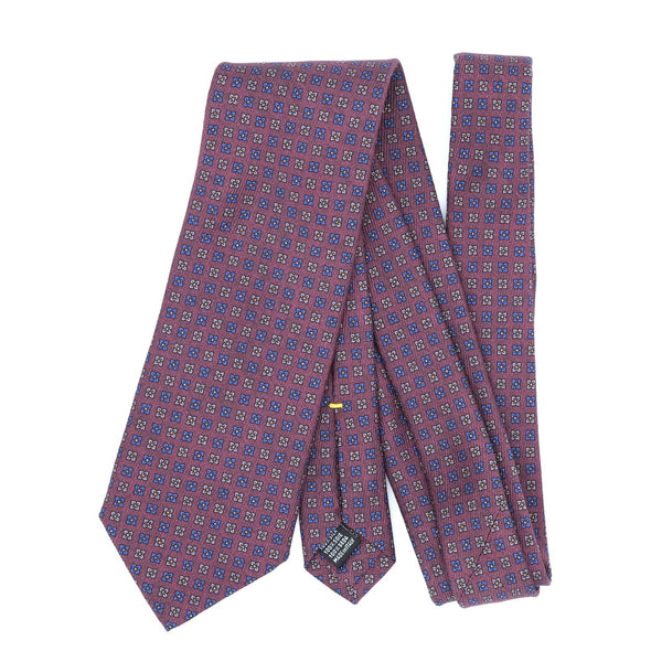 Burgundy tie with floral patterns CALABRESE