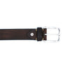 Dark brown exclusive leather & crocodile belt