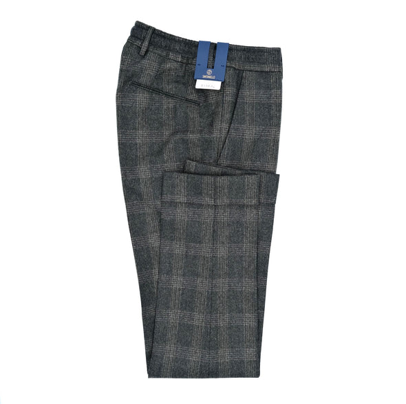 Dark green prince of wale flanel sport trouser SANTANIELLO