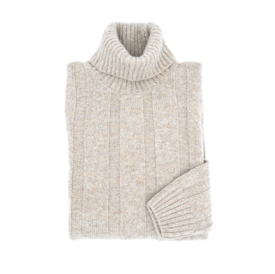 Mottled beige turtle neck sweater AB KOST