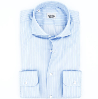 Sky blue with white stripes classic shirt ALESSANDRO GHERARDI