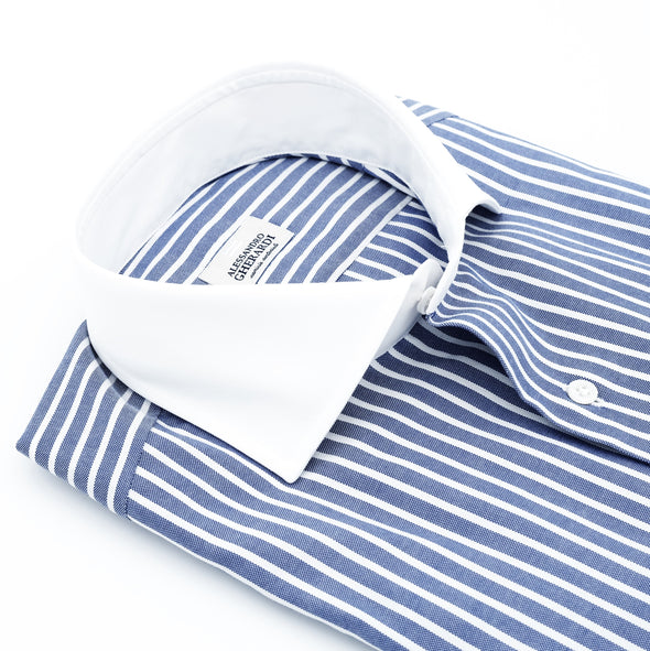 Mid blue with white stripes classic shirt ALESSANDRO GHERARDI