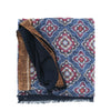 Blue denim and navy blue bacckground colour with brown and rasberry patterns scarf ROSI