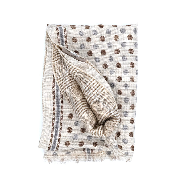 Sand background colour with brown and grey patterns scarf ROSI