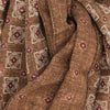 Rust background colour with sand and cherry flowers patterns scarf ROSI