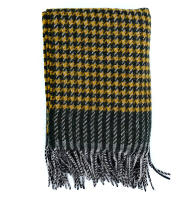 Yellow and green colour with small squares patterns scarf MA.AL.BI