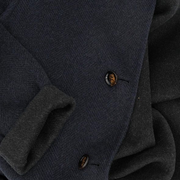 Anthracite and dark blue reversible coat KIRED