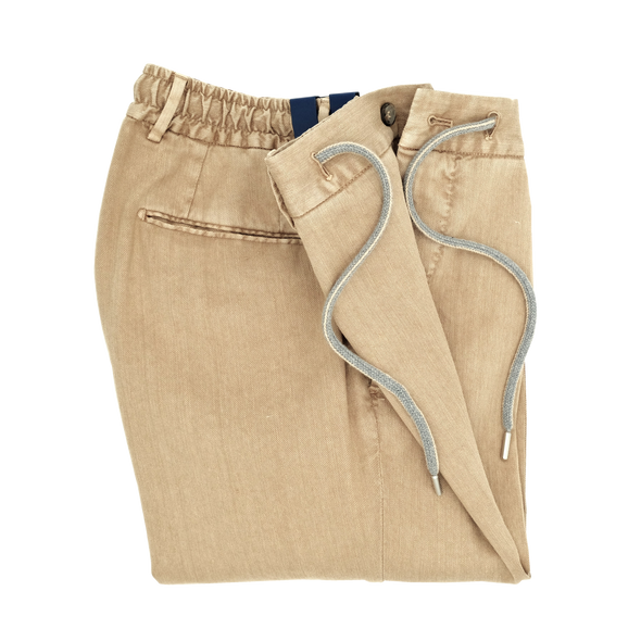 Beige linen sport trouser SANTANIELLO