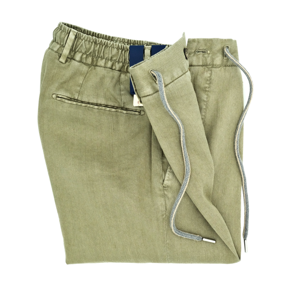 Lime linen sport trouser SANTANIELLO