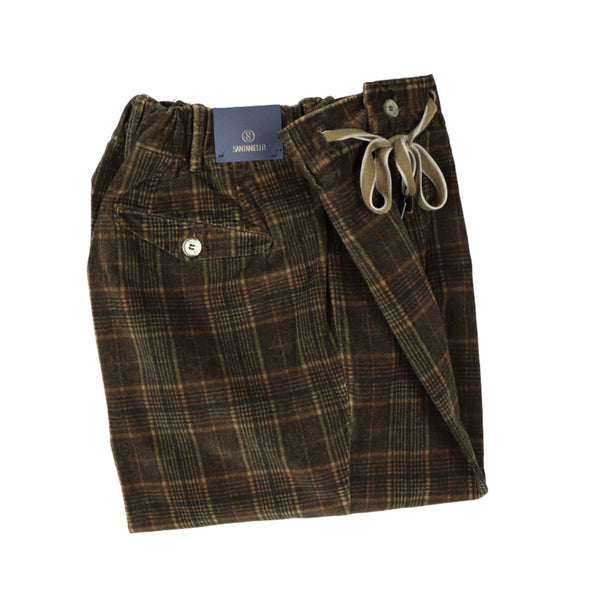 Prince of wales brown, khaki and rust chino SANTANIELLO