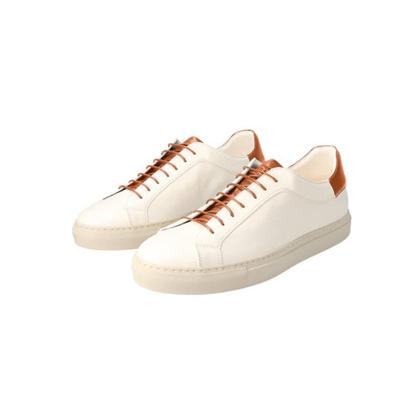 White and cognac leather sneakers STURLINI