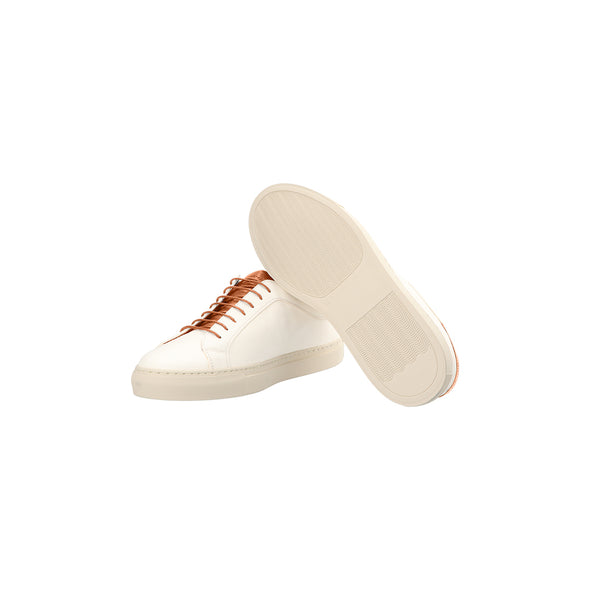 White and cognac leather sneakers STURLINI