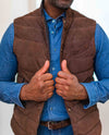 Brown suede Bodywarmer FRADI