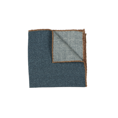 Mid blue denim colour with brown edge pocket square ROSI
