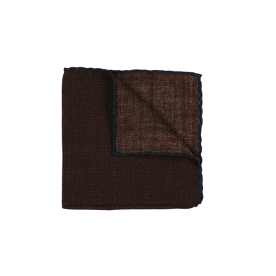 Dark brown colour with dark blue edge pocket square ROSI