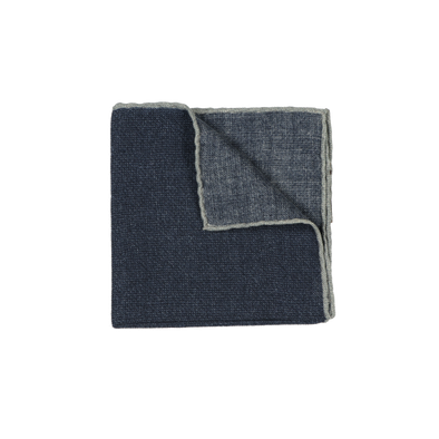 Blue denim colour with grey edge pocket square ROSI
