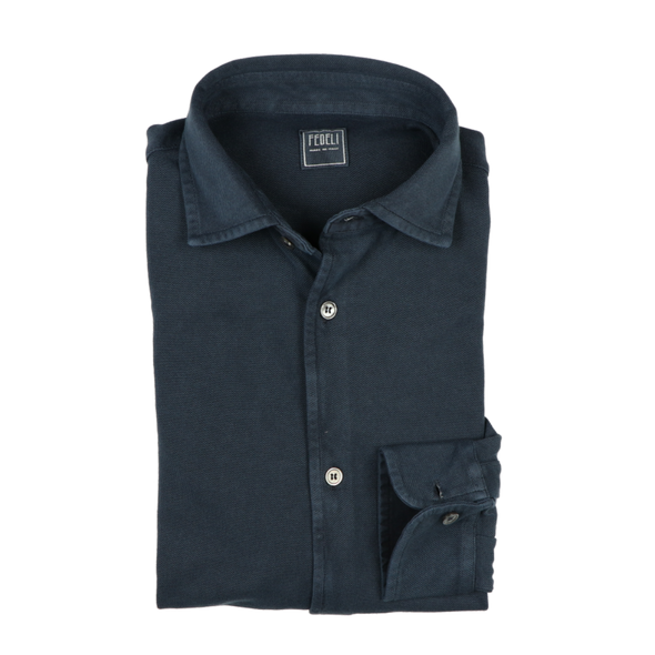 Navy blue polo casual shirt FEDELI