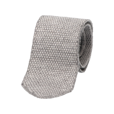 Light grey and grey wool tie ROSI