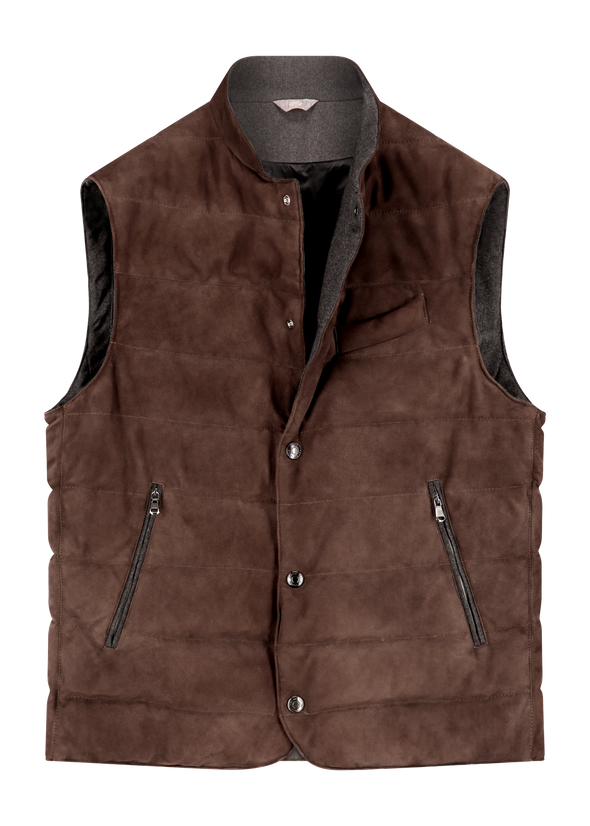 Brown suede Bodywarmer FRADI