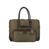 Travel bag kahki nylon and dark brown leather PESERICO