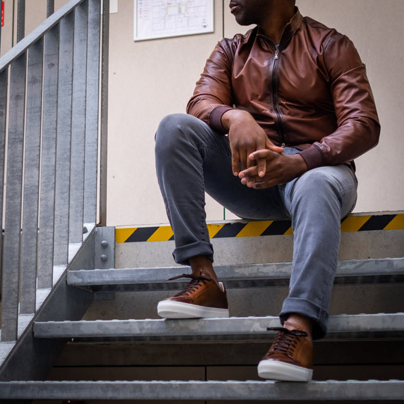 Vintage brown Leather Jacket FRADI